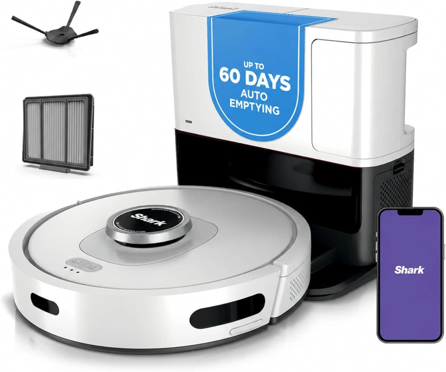 Shark AI Ultra Robot Vacuum, 60-Day Self-Emptying Base, Black, AV2511AE