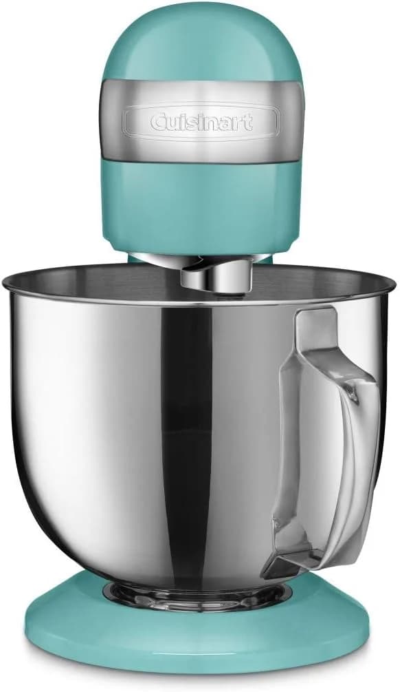 Cuisinart Stand Mixer, 12 Speed, 5.5 Quart Stainless Steel Bowl, Chef’s Whisk, Mixing Paddle, Dough Hook, Splash Guard w/ Pour Spout, Periwinkle Blue, SM-50TQNAS